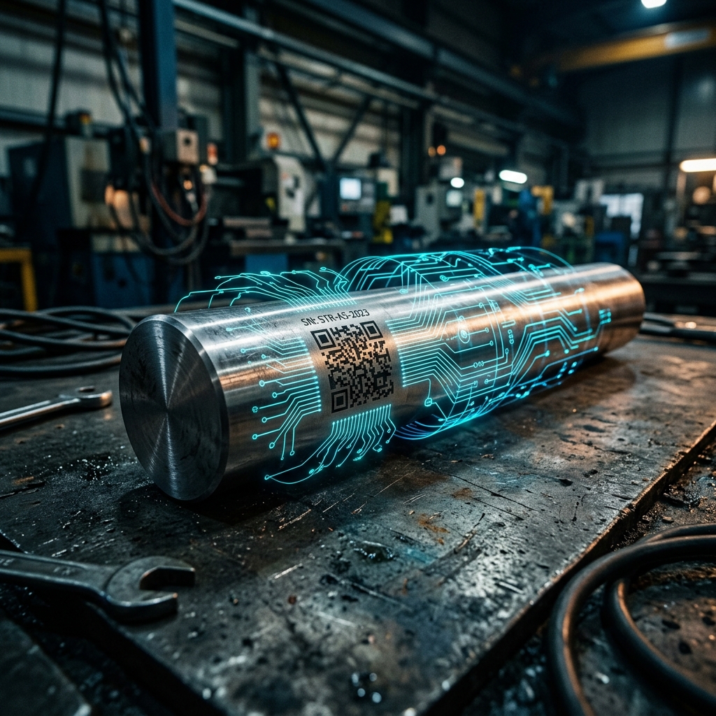 Steel Rod with laser-engraved QR Code